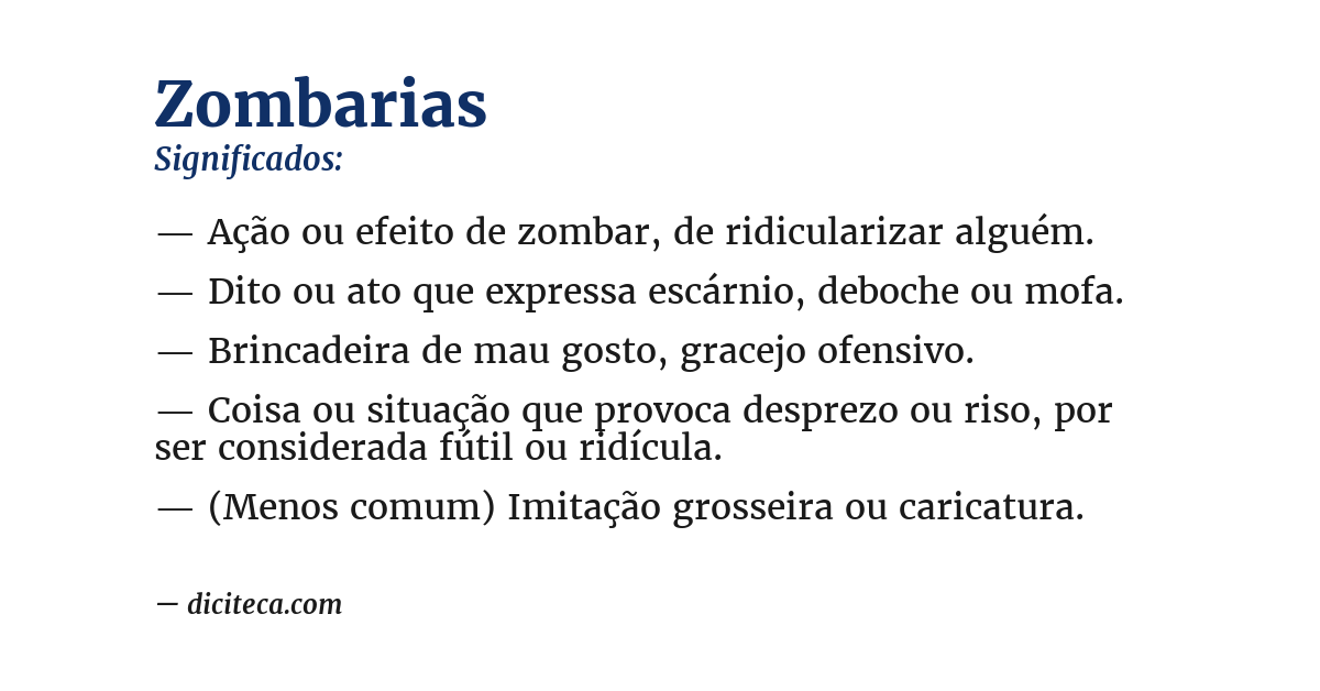 Significado de zombarias