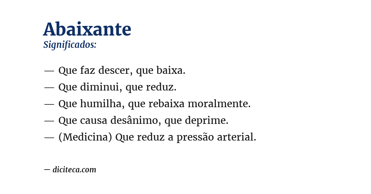 Significado de abaixante