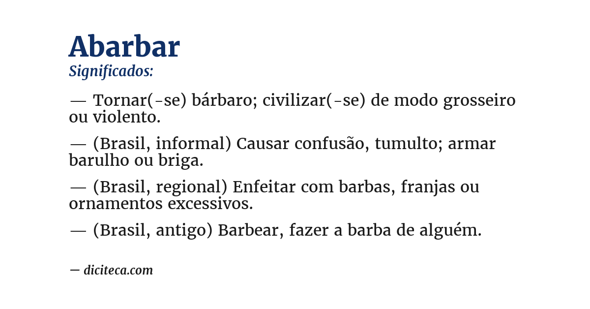Significado de abarbar