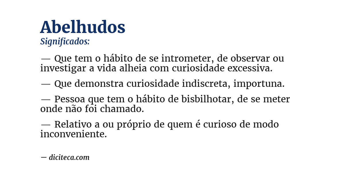 Significado de abelhudos