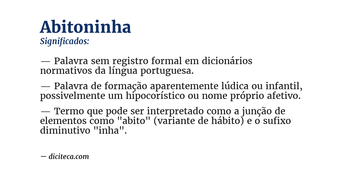 Significado de abitoninha