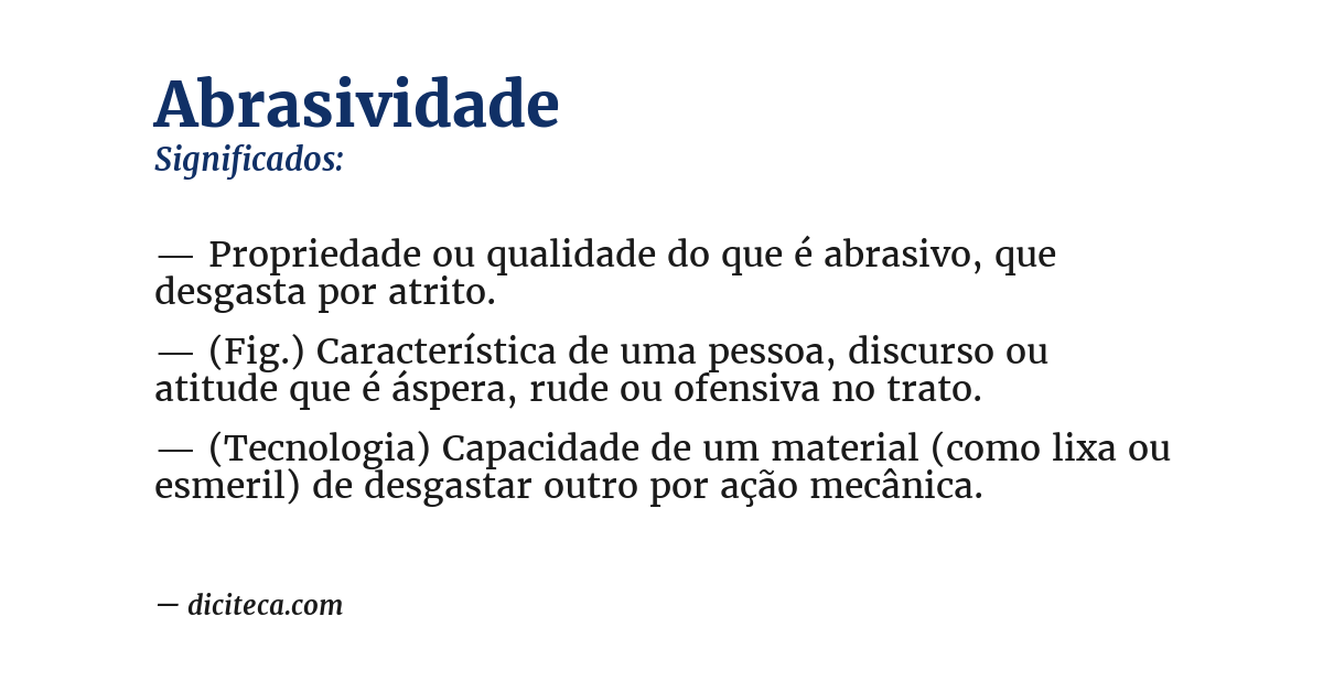Significado de abrasividade