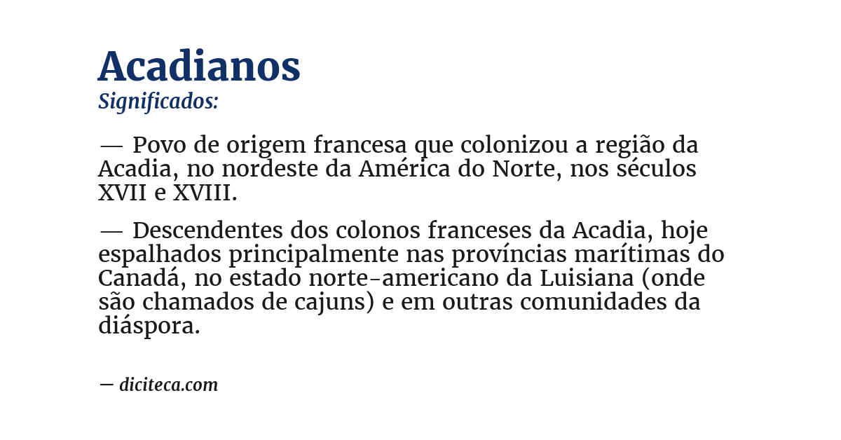 Significado de acadianos