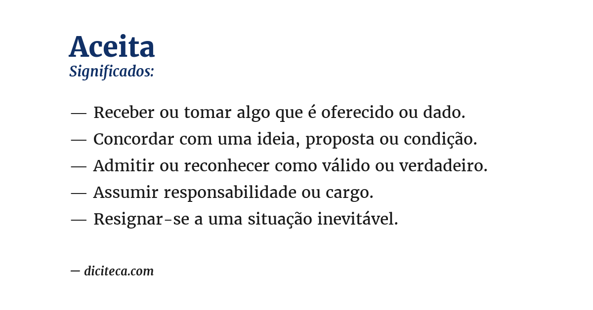 Significado de aceita