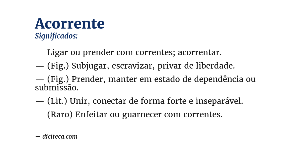 Significado de acorrente