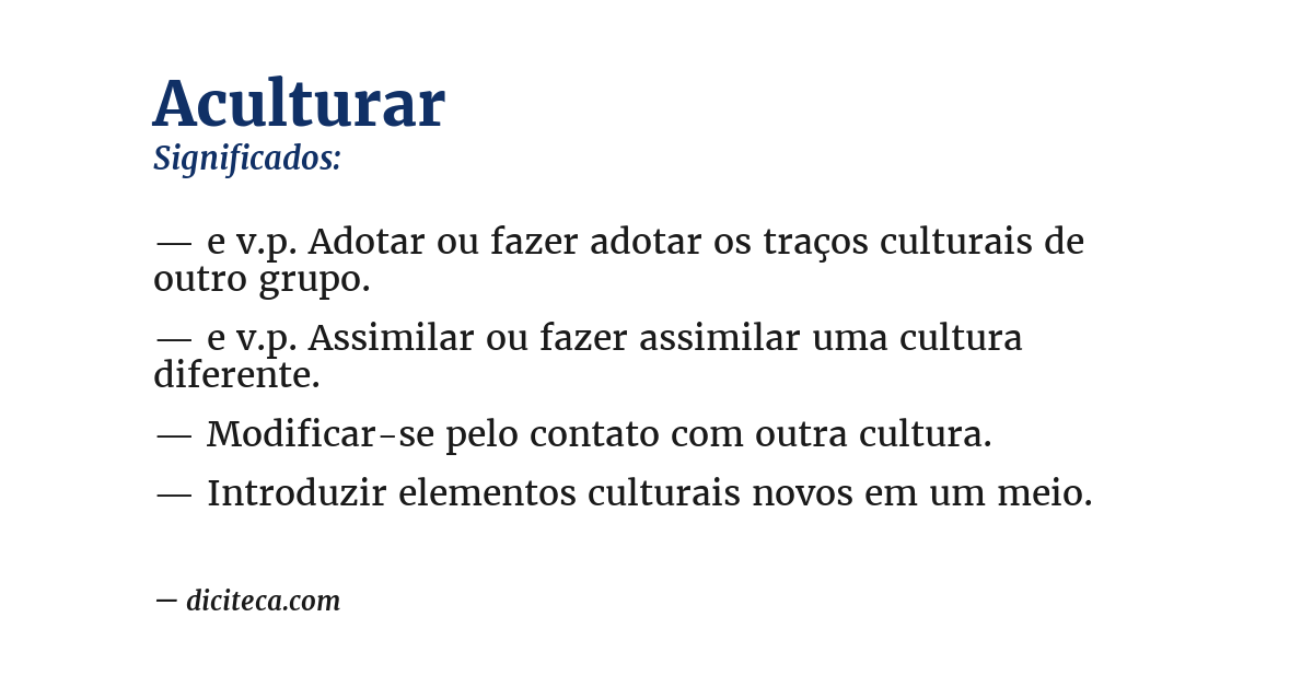 Significado de aculturar