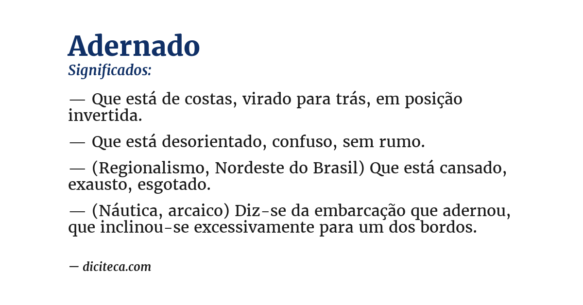 Significado de adernado