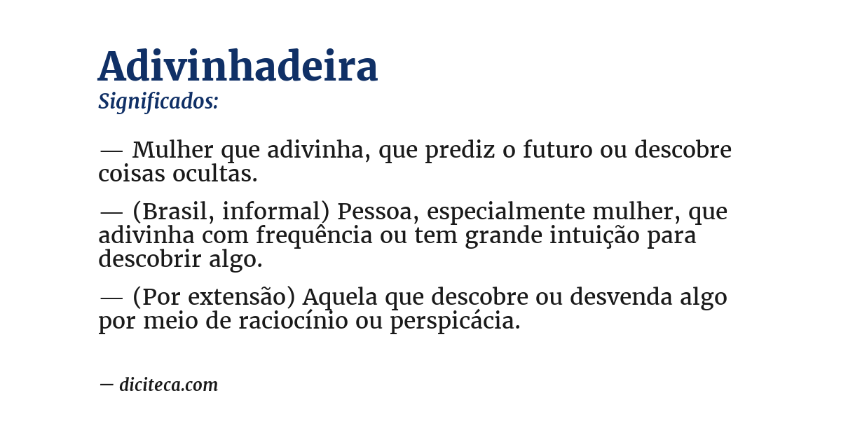 Significado de adivinhadeira