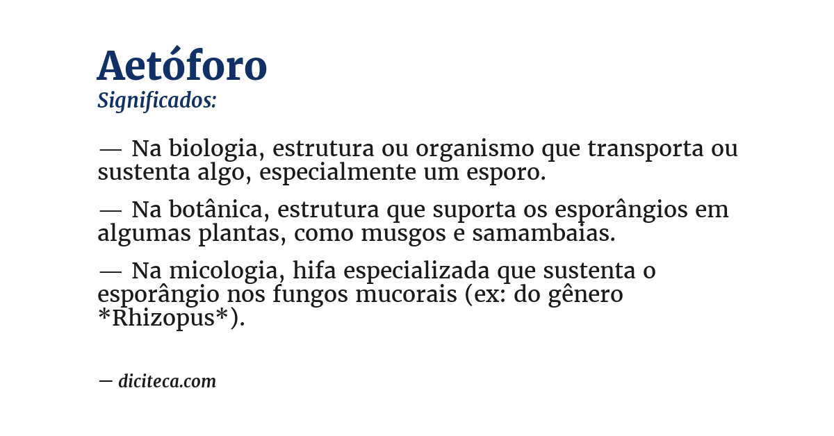 Significado de aetóforo