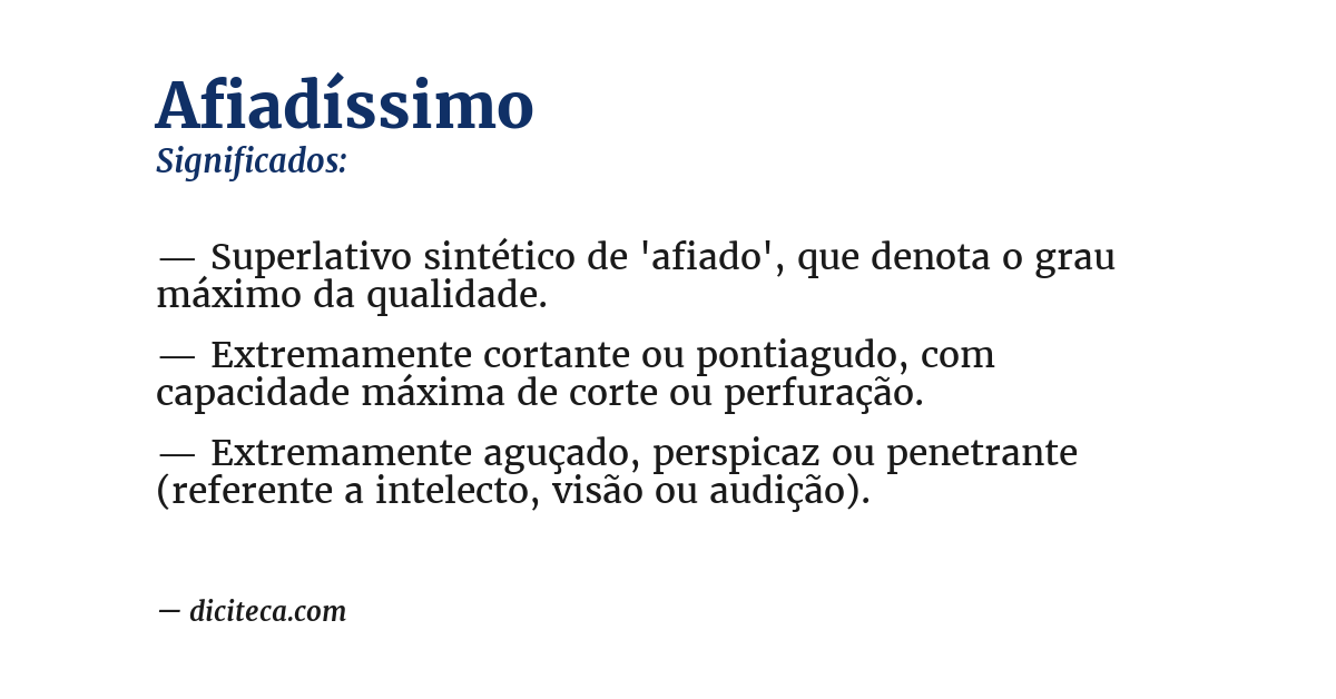 Significado de afiadíssimo