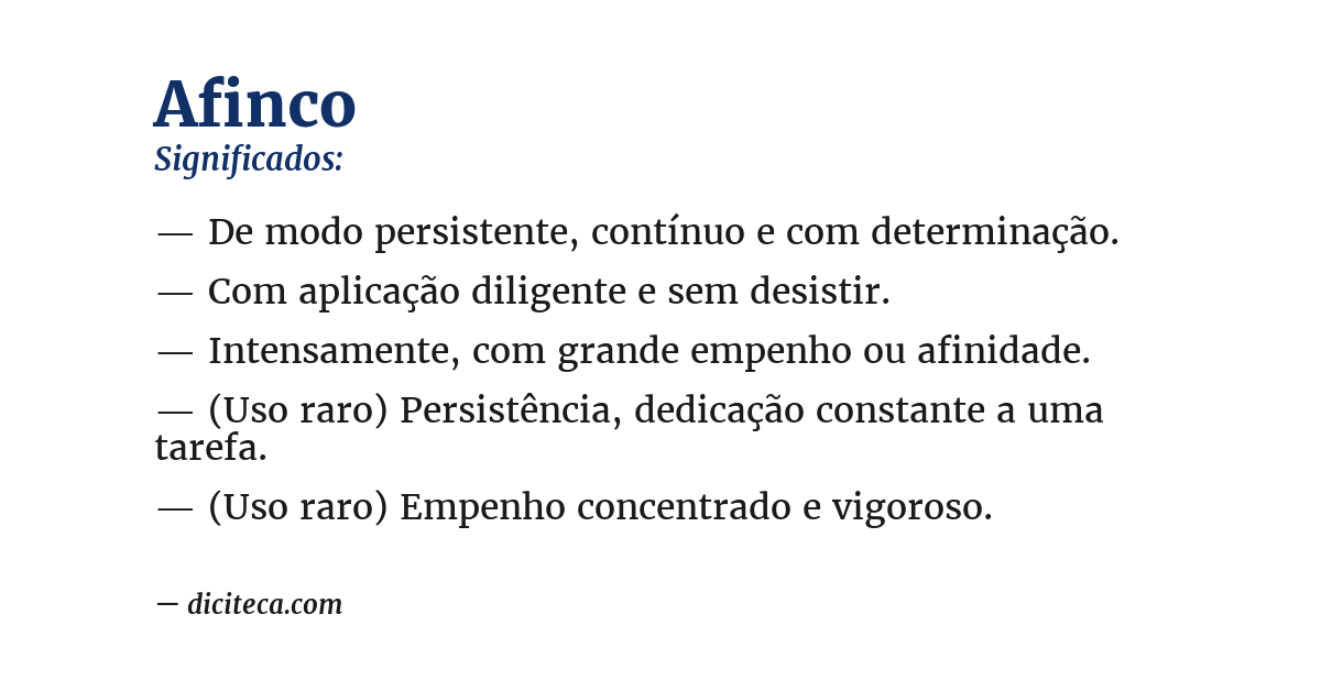 Significado de afinco