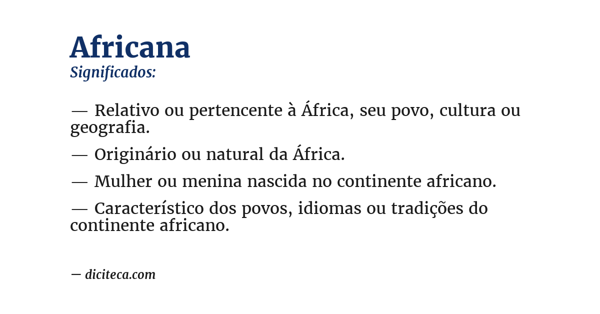 Significado de africana