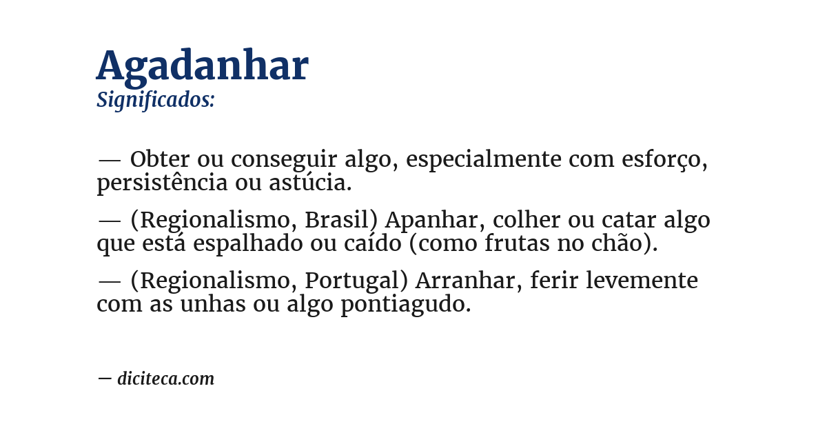 Significado de agadanhar