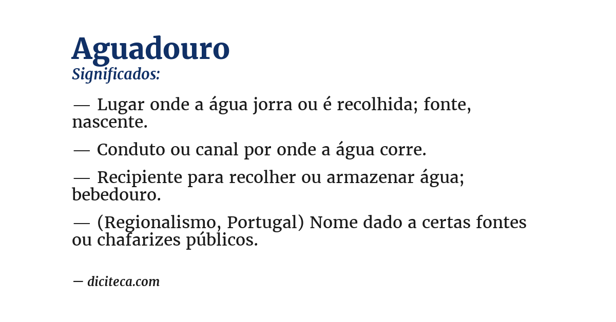 Significado de aguadouro