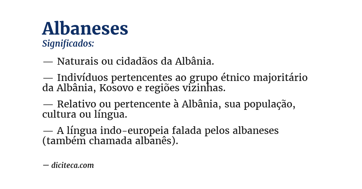 Significado de albaneses
