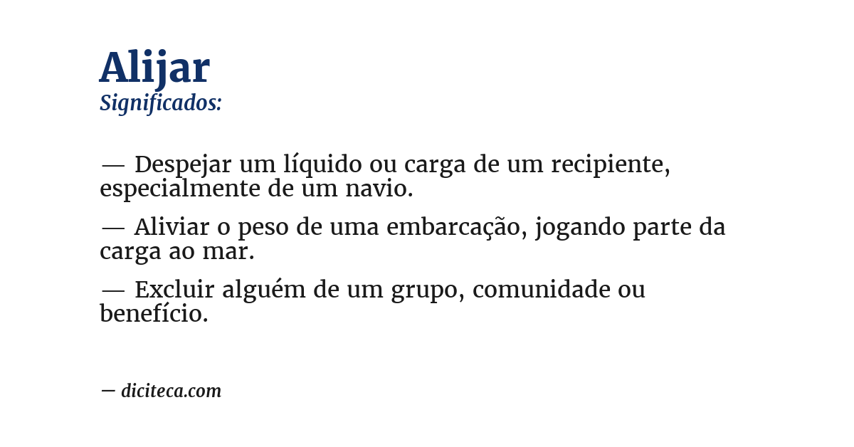 Significado de alijar