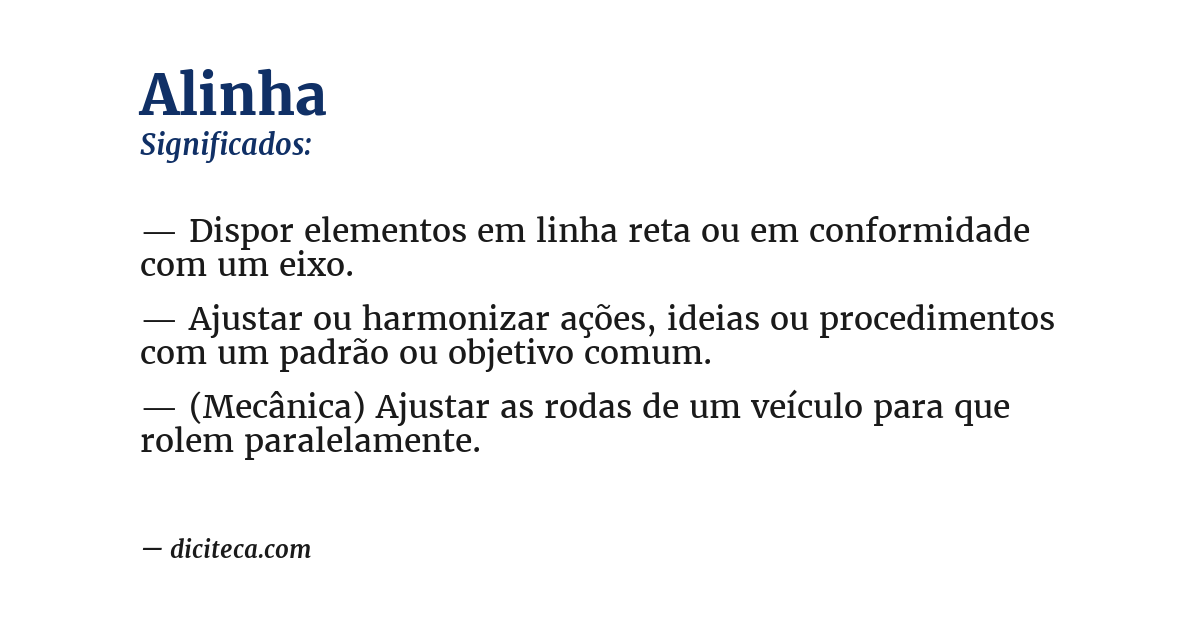 Significado de alinha
