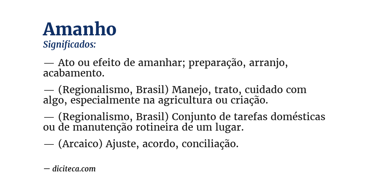 Significado de amanho