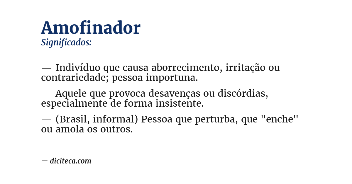 Significado de amofinador