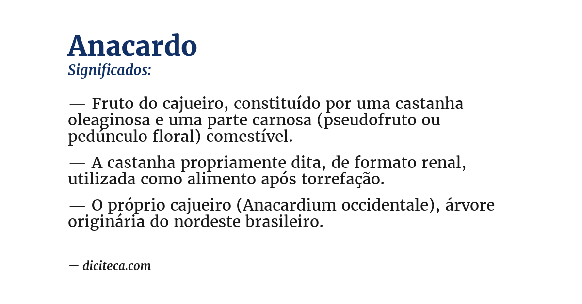 Significado de anacardo