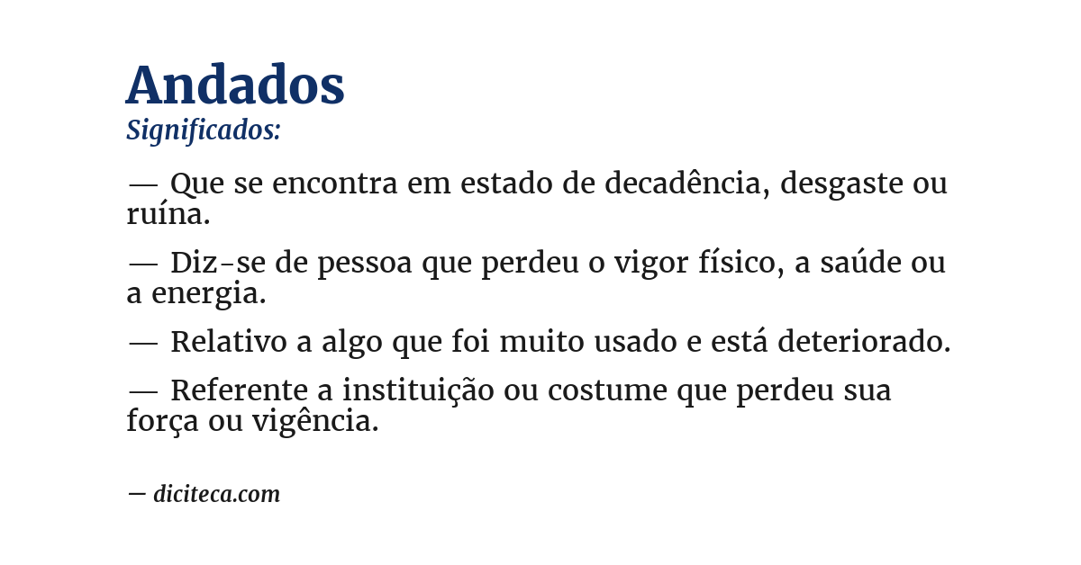 Significado de andados