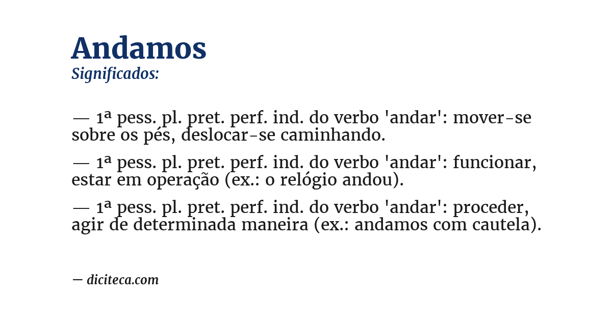 Significado de andamos