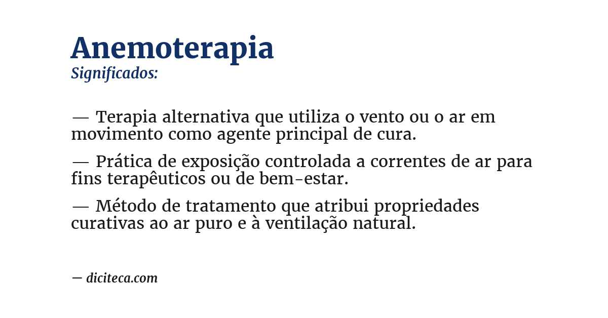 Significado de anemoterapia