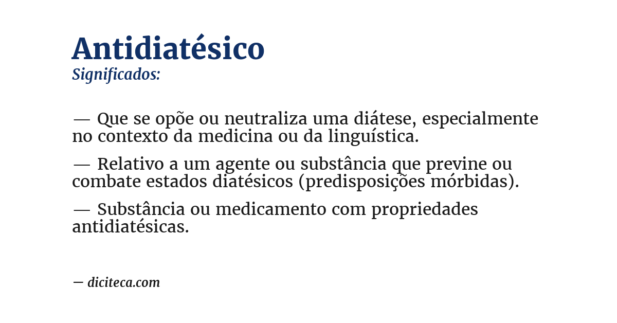 Significado de antidiatésico