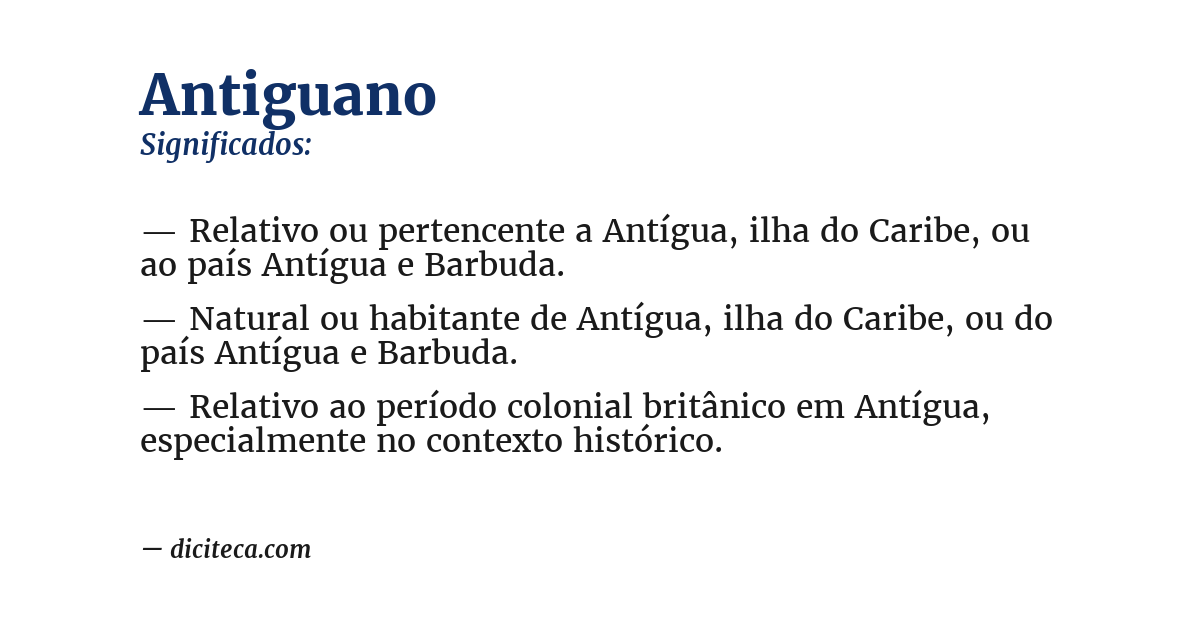 Significado de antiguano