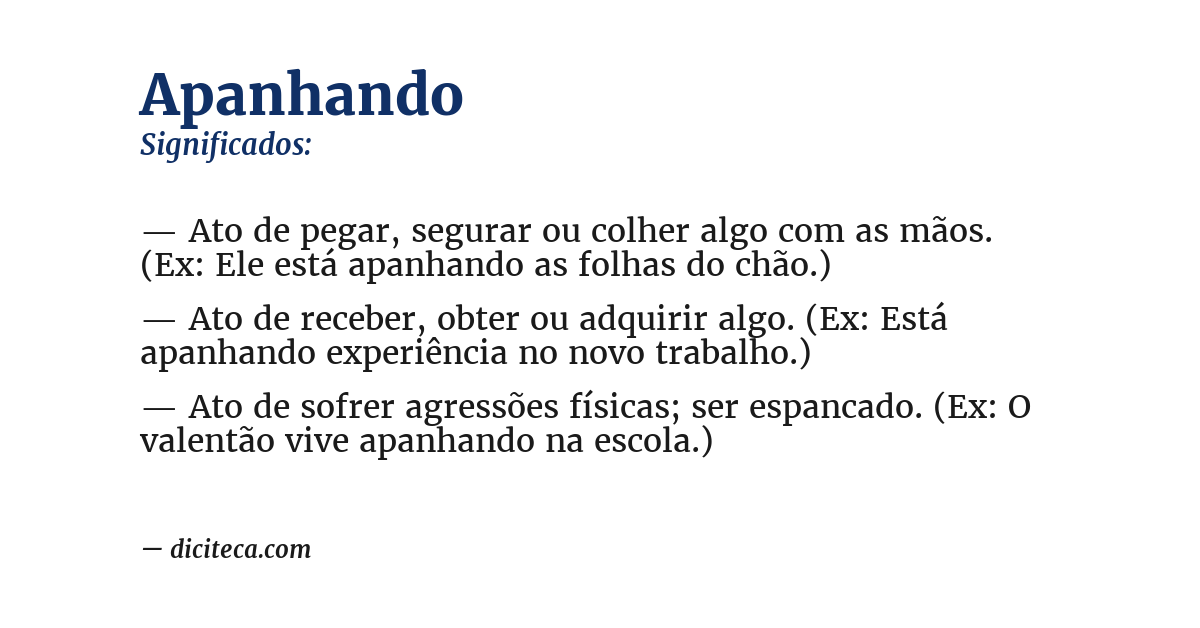 Significado de apanhando