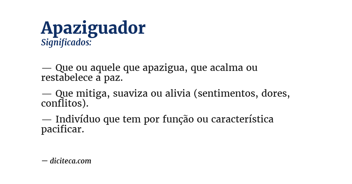 Significado de apaziguador