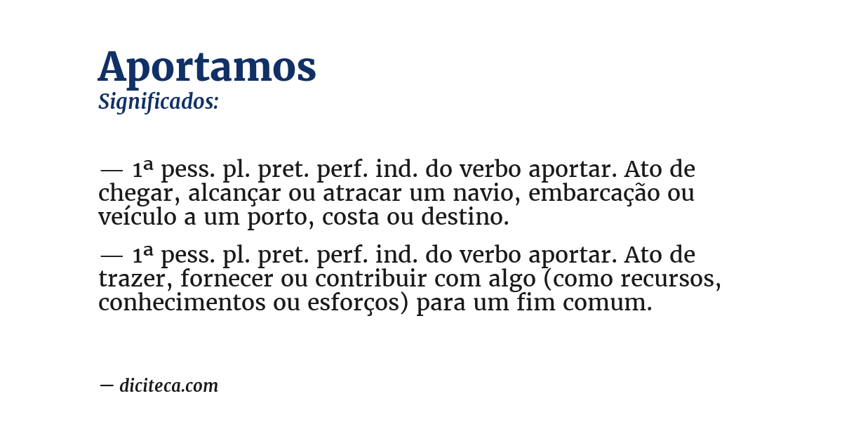 Significado de aportamos