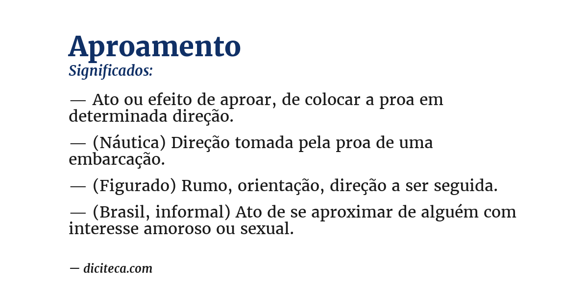 Significado de aproamento