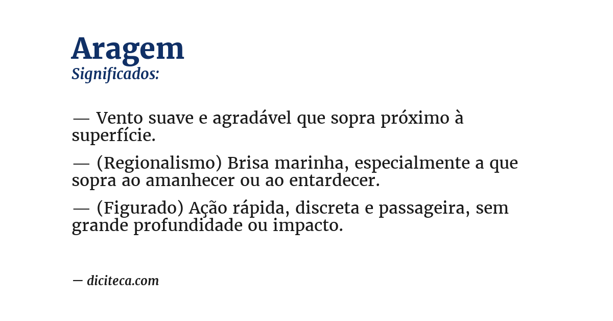 Significado de aragem