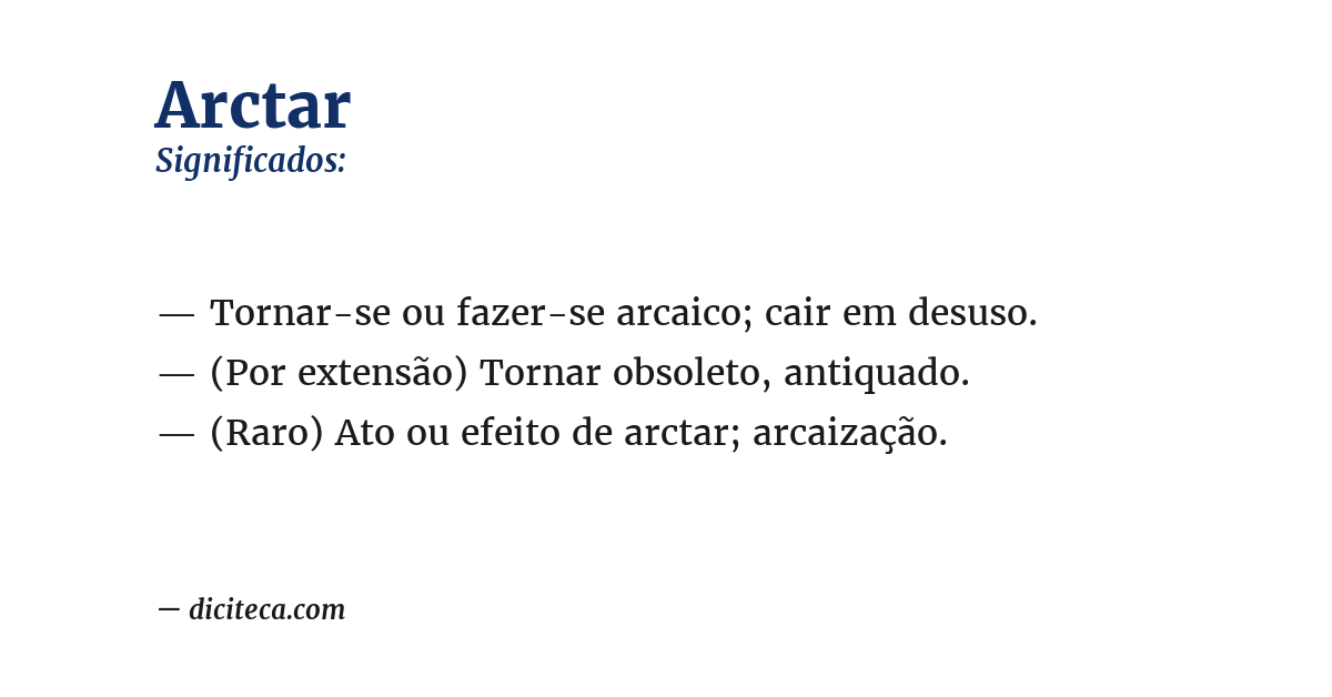 Significado de arctar