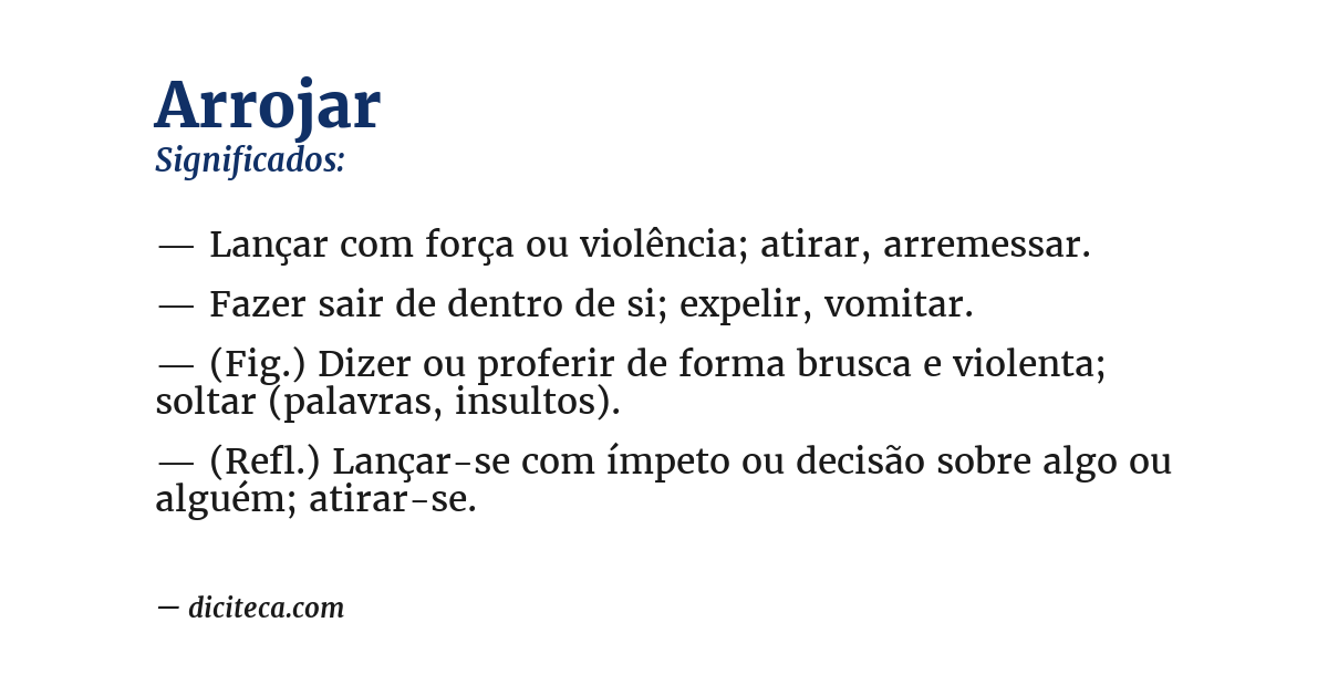 Significado de arrojar