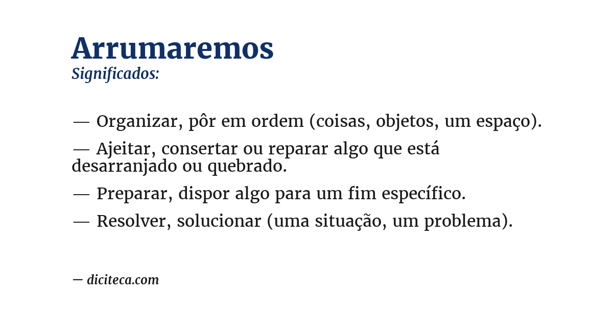 Significado de arrumaremos