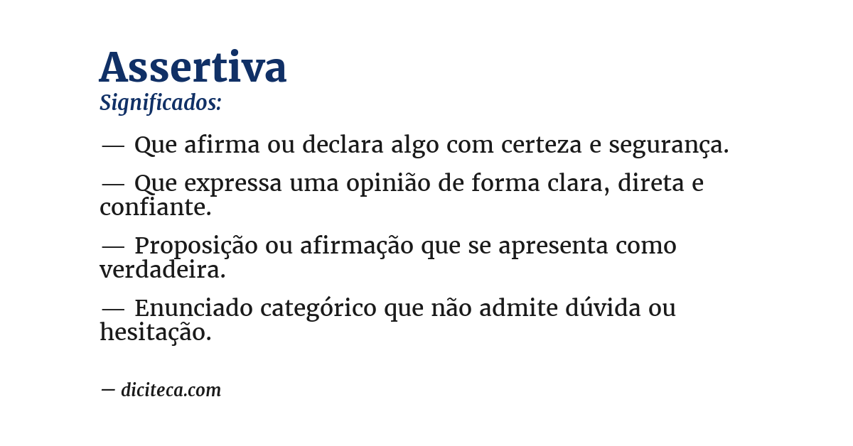 Significado de assertiva