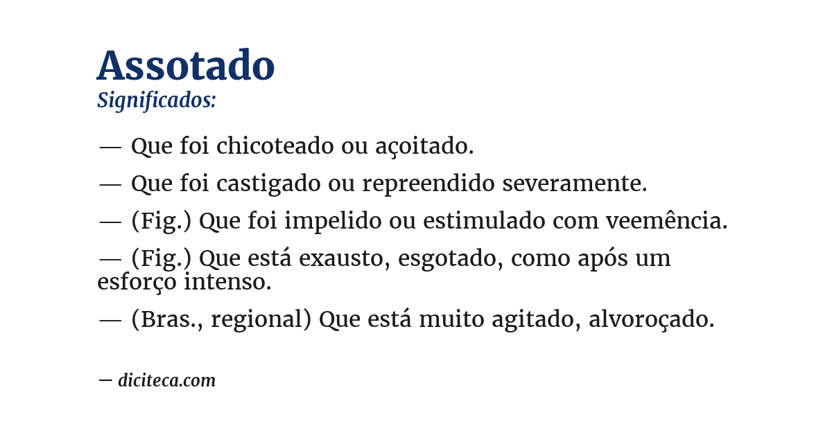 Significado de assotado