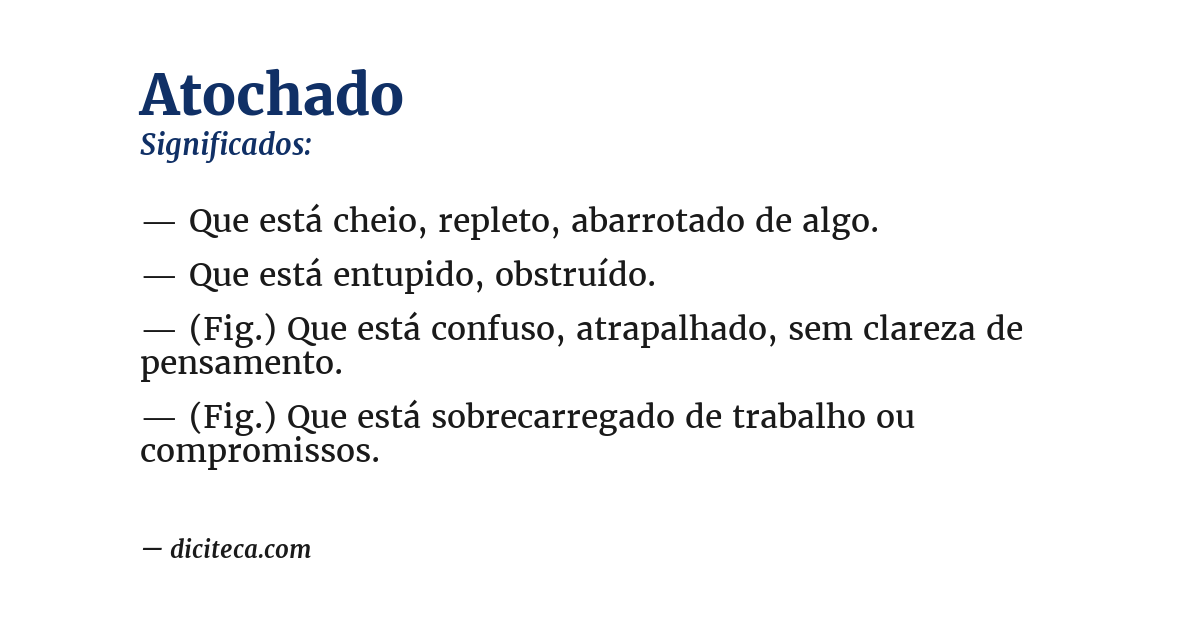 Significado de atochado