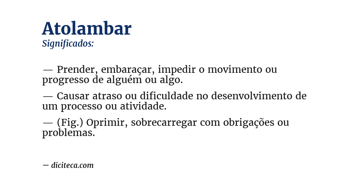 Significado de atolambar
