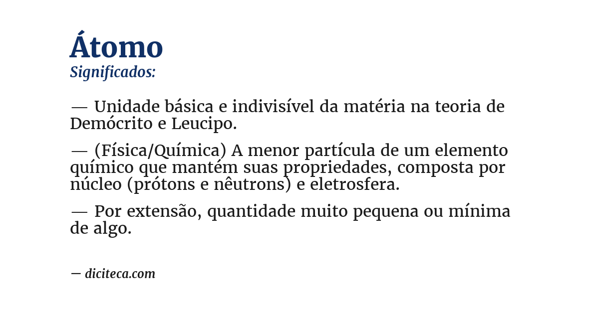 Significado de átomo