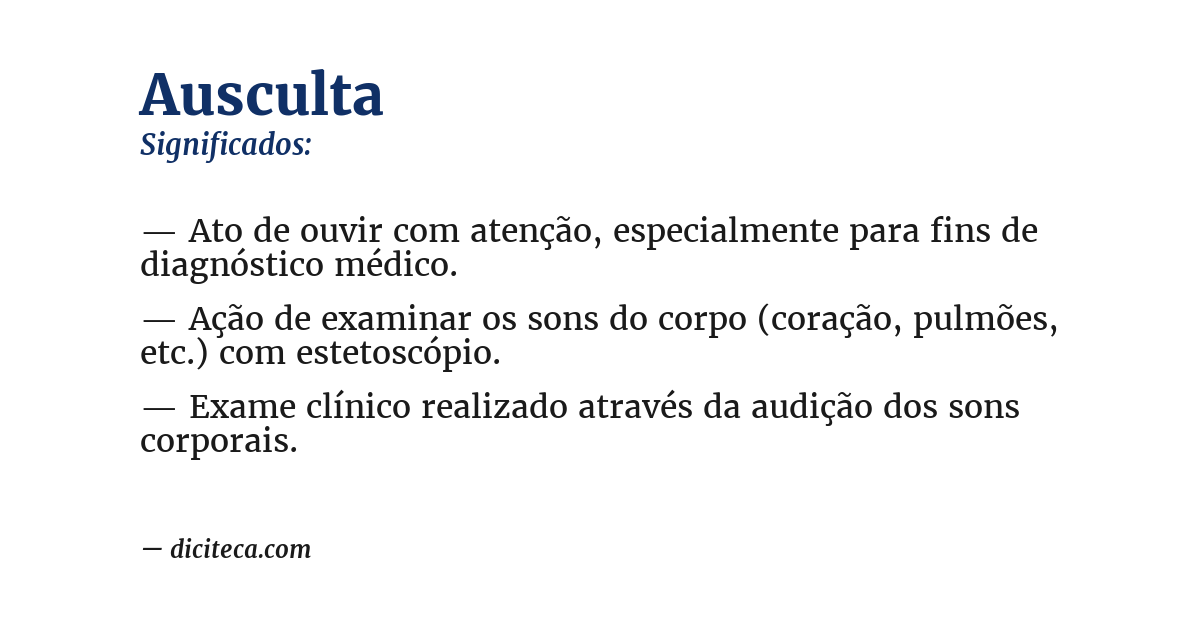Significado de ausculta