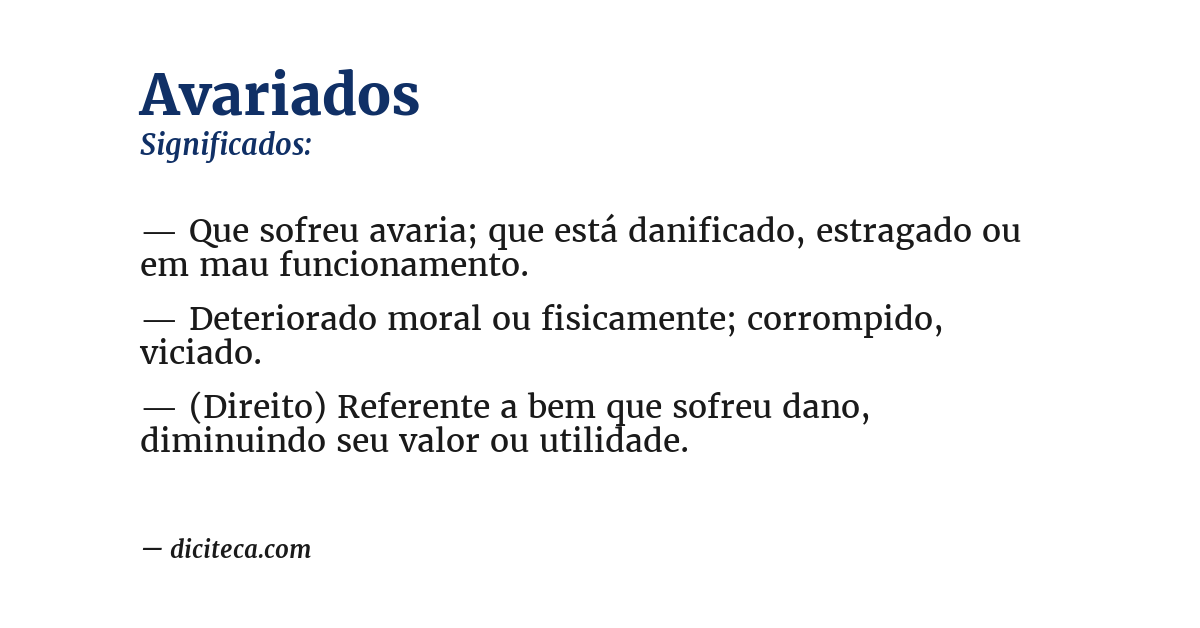 Significado de avariados