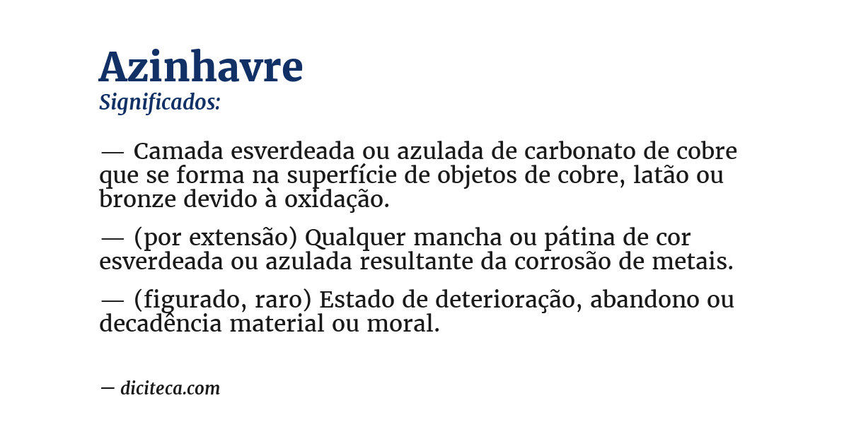 Significado de azinhavre