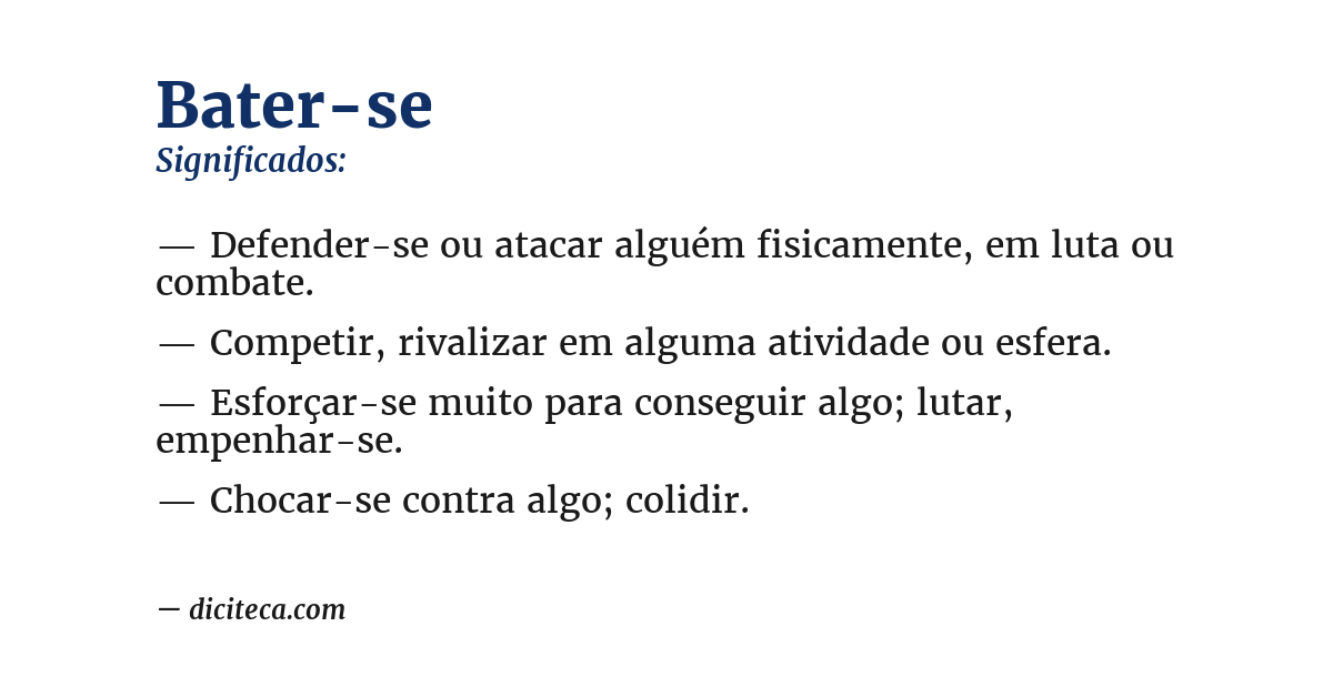 Significado de bater-se