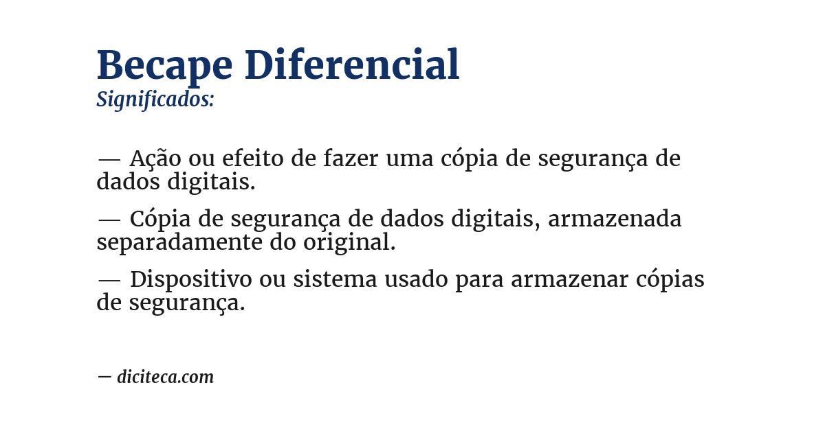 Significado de becape diferencial