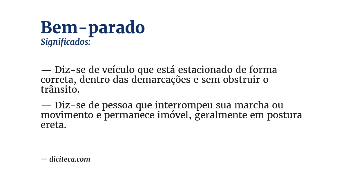 Significado de bem-parado