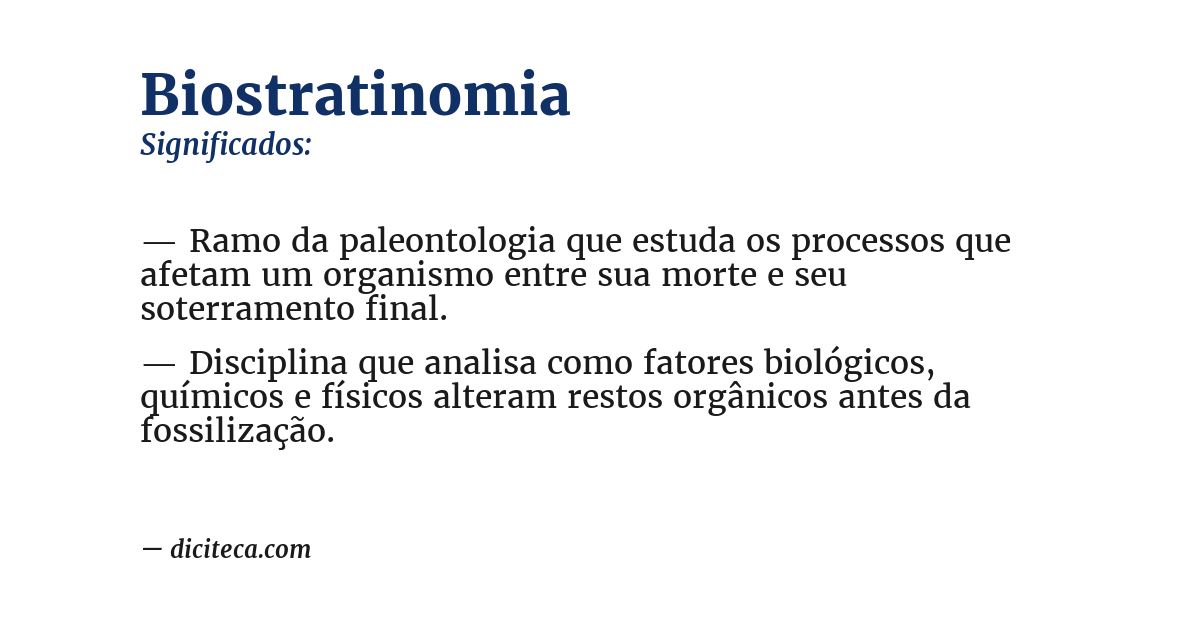 Significado de biostratinomia