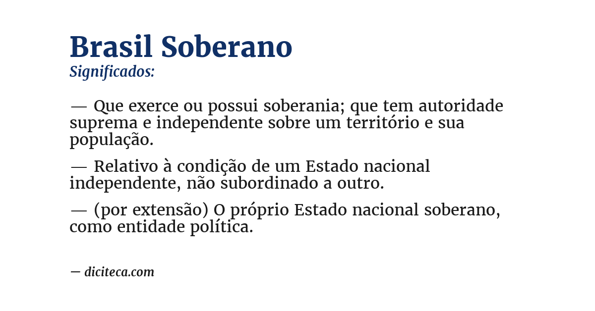 Significado de brasil soberano